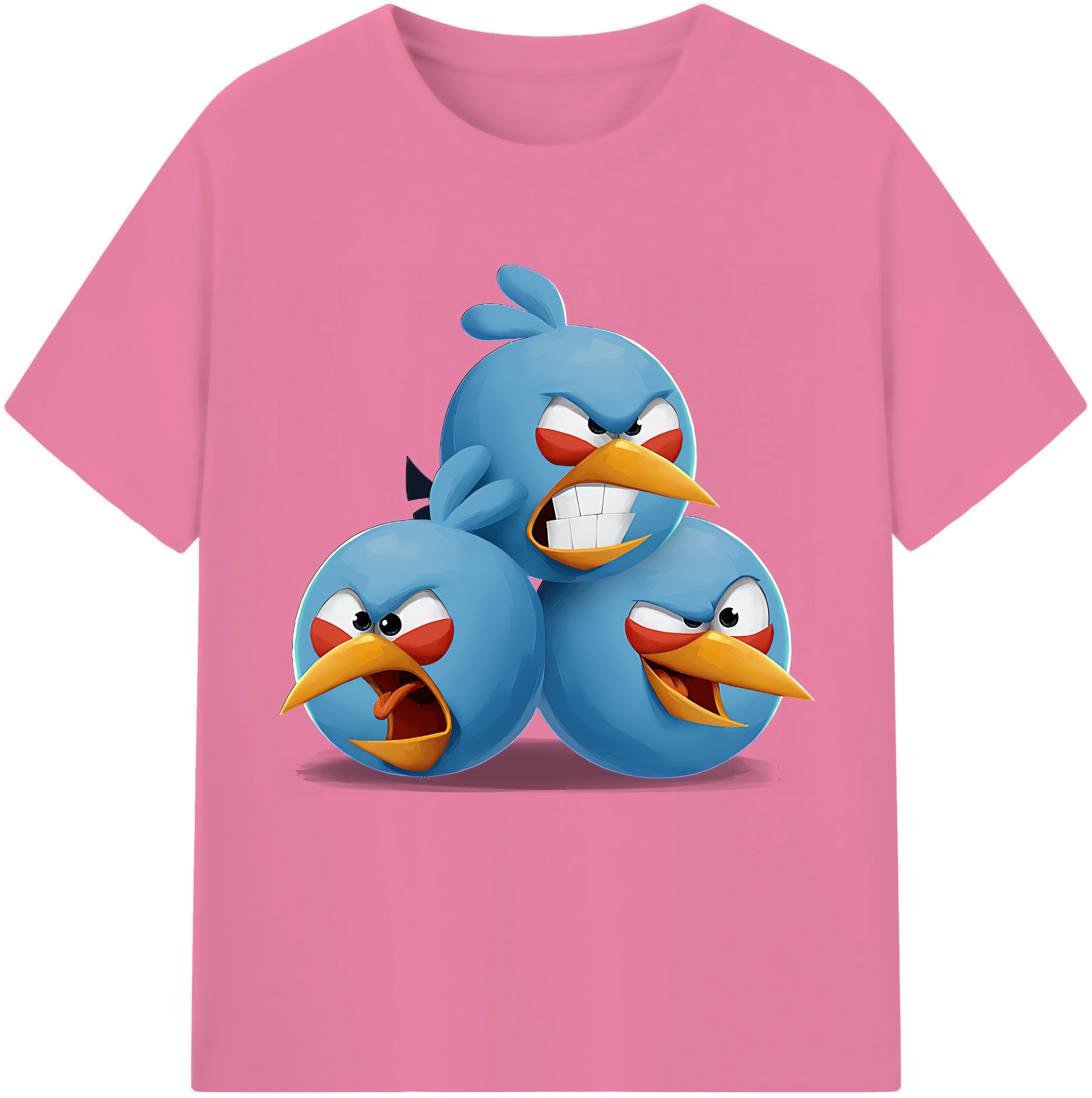（画像用） Angry Birds アングリーバード 綿100％半袖Tシャツ（フロントプリント）